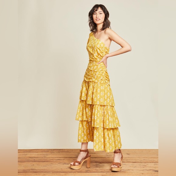 NWT Veronica Beard Virginia One-Shoulder Maxi Dress - Picture 7 of 8